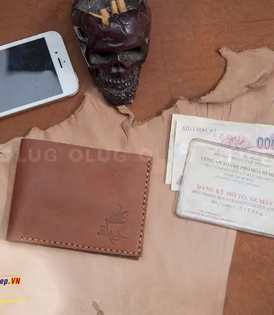 Ví Da Nam Kiểu Ngang Handmade Olug Mã SP 1016